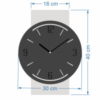 Geometrické nástenné drevené hodiny 40cm, z240-td-dx